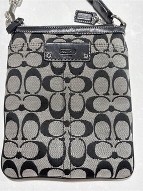 Black Grey Canva Crossbody Messenger Bag
